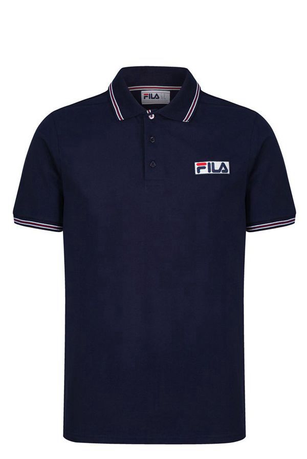 Fila Connell Men's Polo Shirts - White/Navy/Red,NZ 912-71082